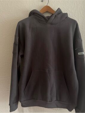 Comfrt Men's Large Charcoal Hooded Pullover Sweatshirt